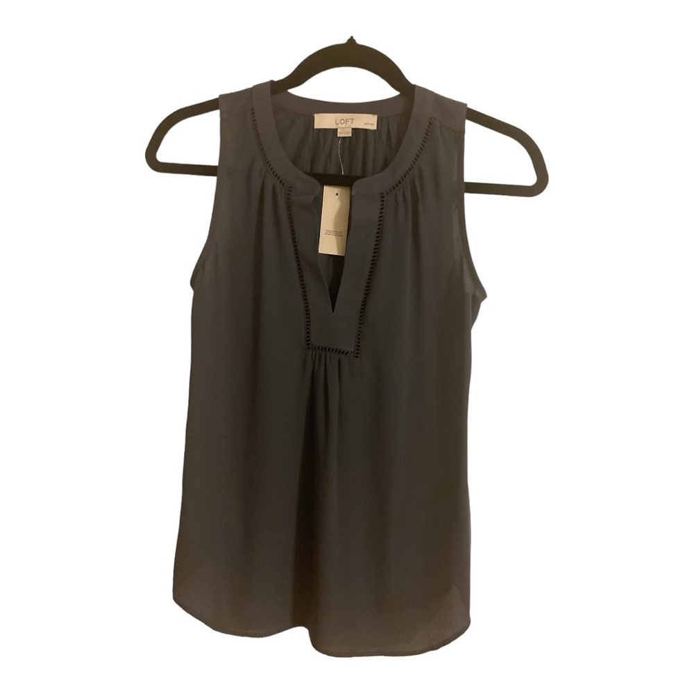 Ann Taylor LOFT Women's Mixed Media Ladder Lace Shell Tank NWT